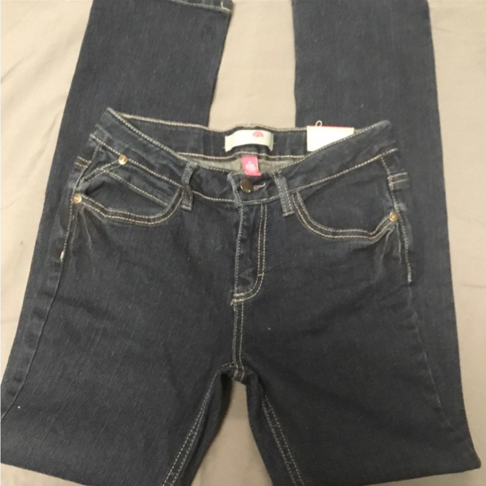 ‼️JK designs Indigo dark wash straight leg , adjustable waist. Size 14,  NWT